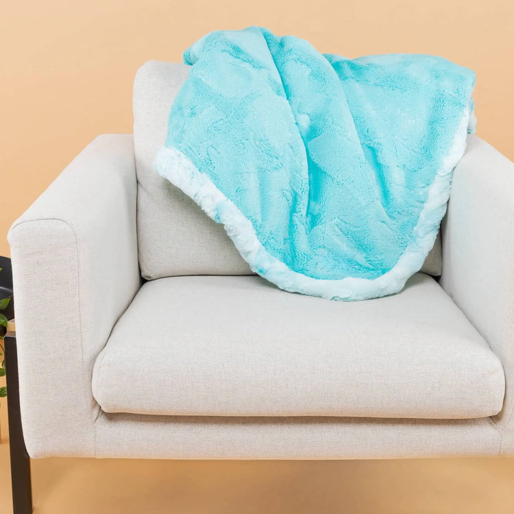 Aqua Blue Dazzle Luxury Blanket
