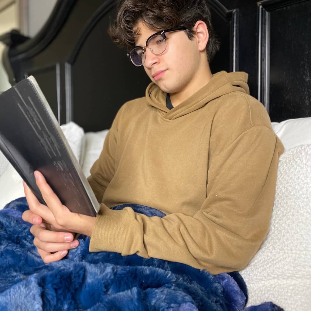 Navy Blue Minky Blanket by Stitch Zaddy