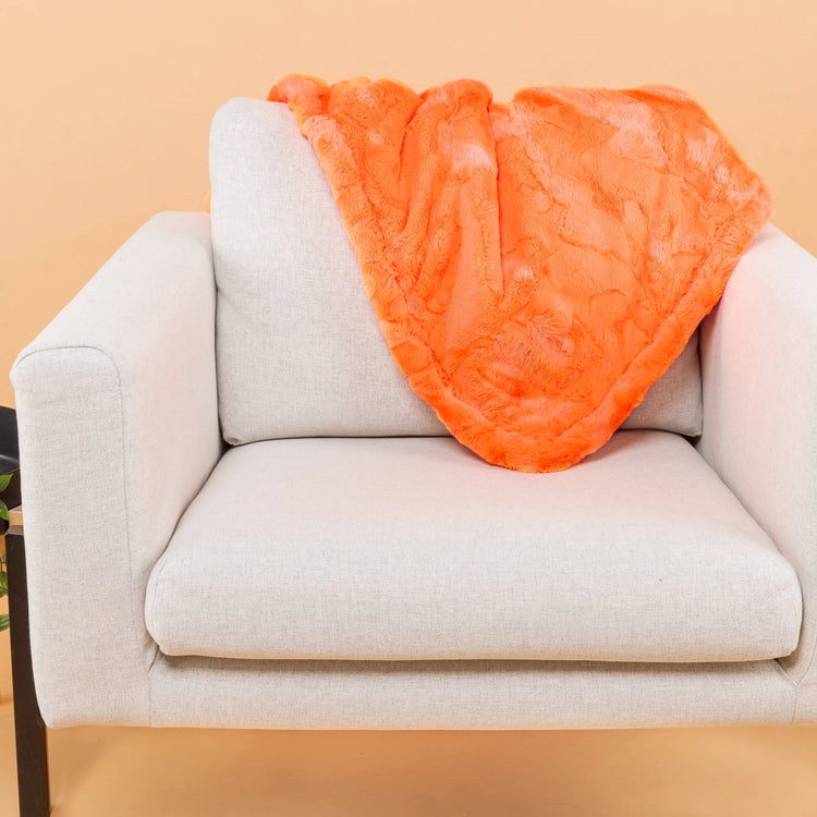 Neon Orange Luxury Blanket