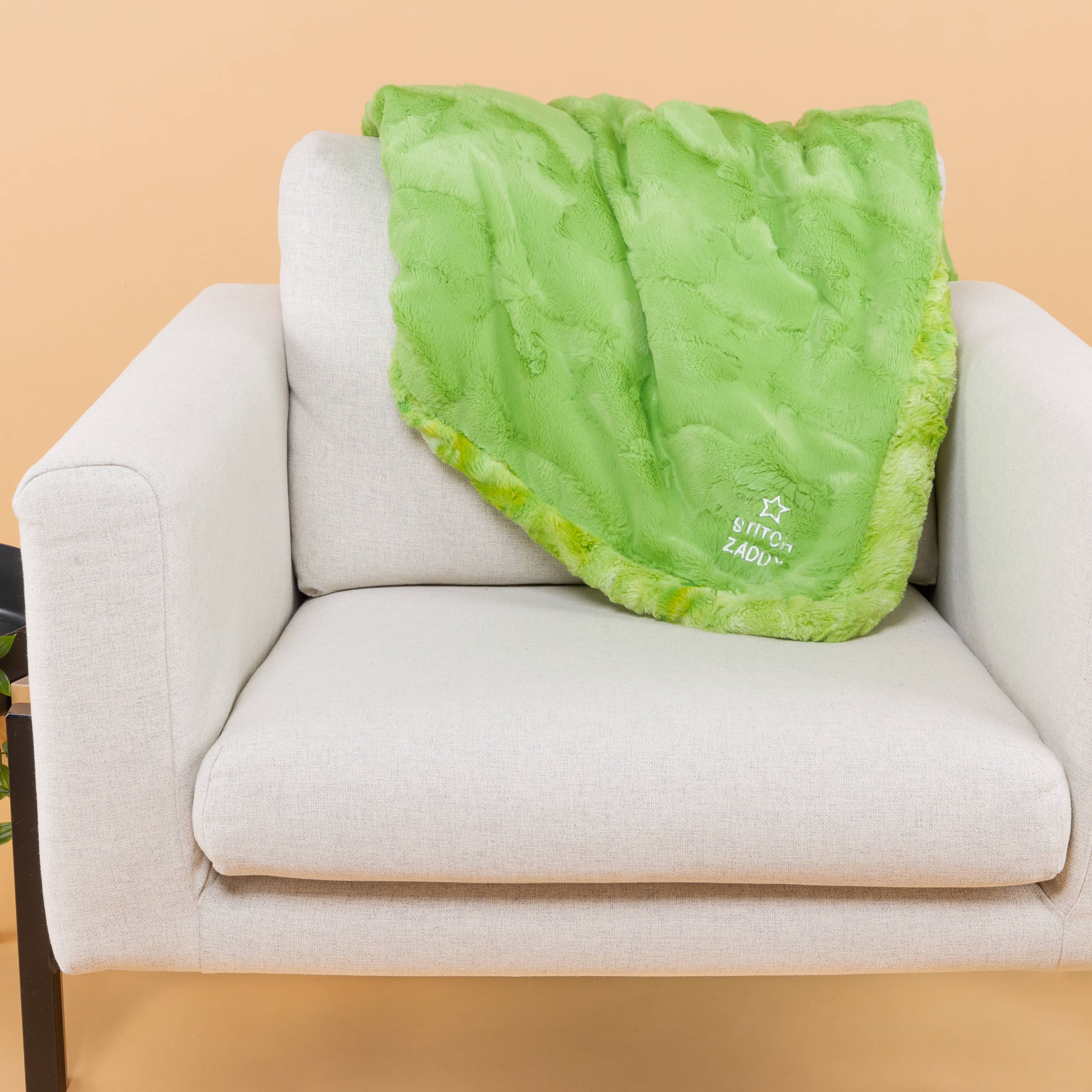 Lime Green Minky Blanket by Stitch Zaddy